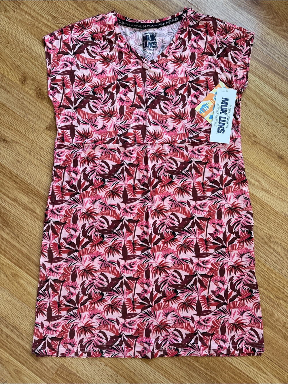 Muk Luks Tropical Print V-Neck Dress 🔅 size M